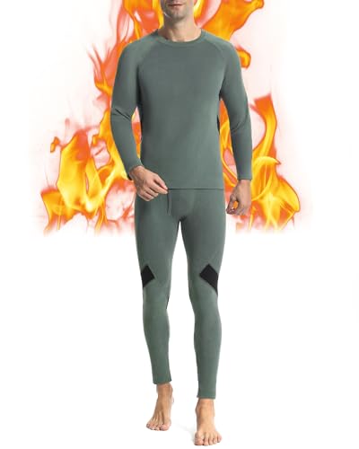 Runhit Thermal Underwear for Men Base Layer Long Underwear Cold Weather Fleece Lined Mens Long John...