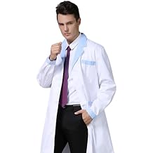 Aylashine Mens White Lab Coats,Doctor Workwear,Long Sleeve Classic,for Doctor,Nurse,Med School,Dental Costume