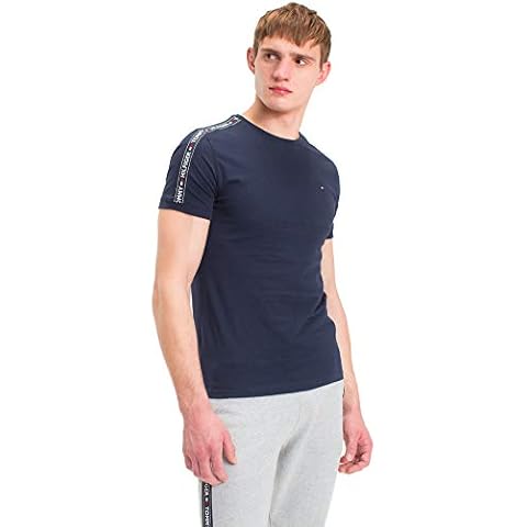 Tommy Hilfiger Men's Logo Tape T-Shirt Cover