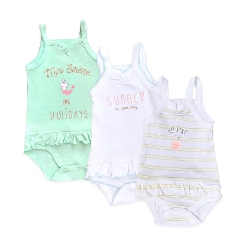 Image of Kidbea 100% Organic Cotton Onesiez Bodysuit Jumpsuit Nightsuit Playsuit Winterwear Romper for Litle Princes Multi Color 0 to 24 Months Pack of 1, Pack of 2 & Pack of 3
