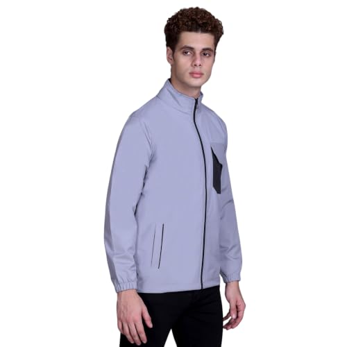 Image of TFA Mens Windcheater Jacket |Zip Closure| Sports Wear| Water Resistant |Rainy Season | Reflector