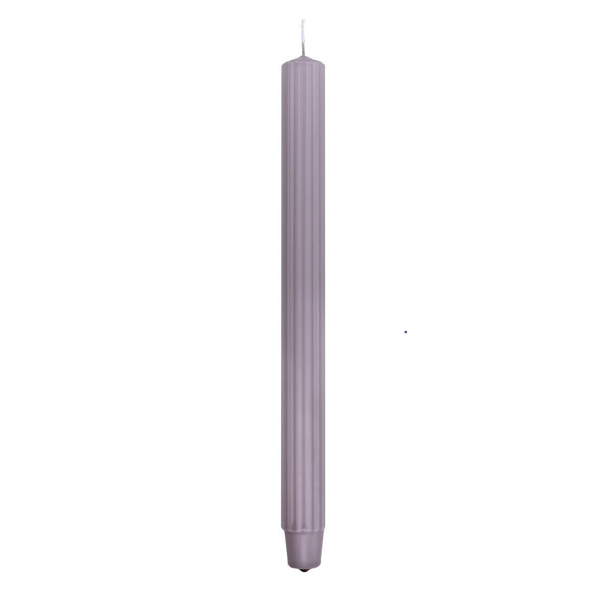 Zestaw długich świec prętowych żebrowanych/popielatych/szare/4 sztuki / 30 x Ø 2,50 cm nieperfumowane/karbowane/świece stołowe do dekoracji salonu, łazienki/czas palenia 10 godzin /