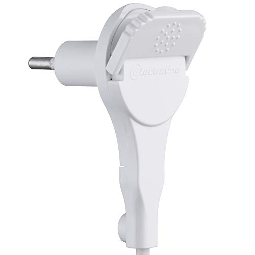 Electraline 520200 Fiche male 2P 6A extra plate Blanche