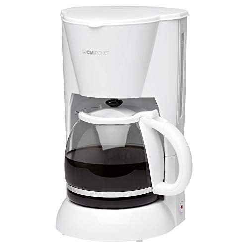 Clatronic® Kaffeemaschine | Kaffeeautomat für 12-14 Tassen (ca. 1,5 Liter) | Filterkaffeemaschine mit Nachtropfsicherung und herausnehmbaren Filtereinsatz | 900W | Coffee Machine KA 3473 weiß