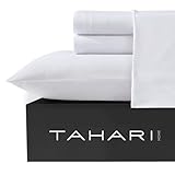 Tahari Home - Sheets, 6-Piece Sheet Set with Matching Pillowcases, Soft & Lightweight, Dorm Essentials, Comfy Home Decor (Solid Bright White, King)