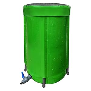 53 Gallon Opvouwbare Regenton, Regenwateropslagtank Draagbaar, Regenwateropvangsysteem Regenpijp, Tuinwatervanger met Filteroverloopventielset