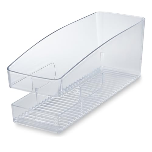 伊勢藤(ISETO) 冷蔵庫トレー 冷蔵庫整理トレー クリア 幅9.5×D26.8×H9.6cm 日本製 冷蔵庫 冷蔵庫内 冷蔵庫収納 整理 整理整頓 取り出しやすい 冷蔵庫収納ケース冷蔵庫トレー I-618