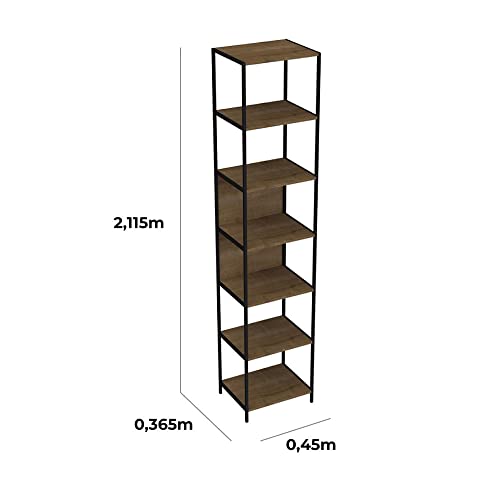 Estante Para Livros Steel Quadra 6 Prateleiras Vermont Artesano