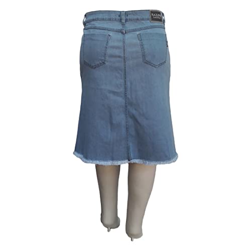 Saia Jeans Evasê Ref 73 Moda Evangélica Plus Size