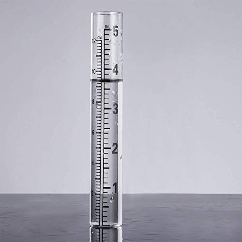 Lomodo 4 Pack Glass Rain Gauge Tubes 5 Inch Capacity Water Gauge For Yard Garden Outdoor Home (D X H: 0.87 Inch X 5.51 Inch) #TOP1