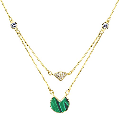 Colliers en malachite et argent fin pour femmes au design chic et élégant