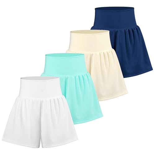 BIG ELEPHANT Girls Swim Shorts, Kids Athletic Butterfly Short with Safety Liner, Youth Active Flowy Shorts