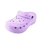 JOMIX Zuecos con Plataforma para Mujer Sandalias de Verano de EVA Suave Chanclas de Playa Transpirables Zapatillas de Casa Jardín y Trabajo Sanitarios WEG250745, Morado, 38 EU