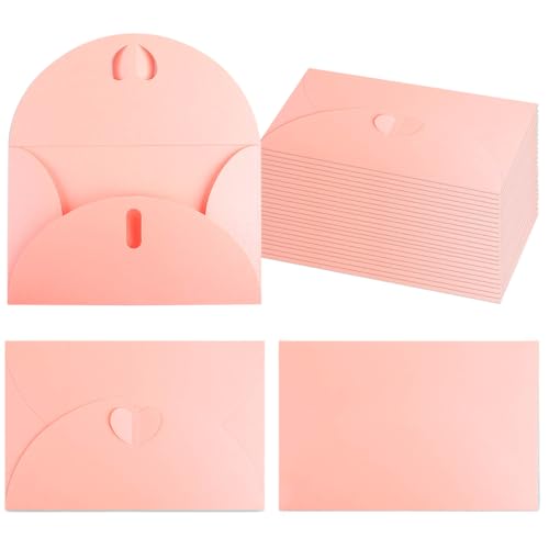 50 Pieces Gift Card Envelopes with Heart Clasp