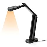 THUSTAR 8MP Document Camera & Webcam 4K with Dual Microphones, USB Visualiser A3-Size, 3-Level LED Lights, Image Invert Function, Fold, for Live Demo, Distance Education -Windows, macOS and Chrome OS