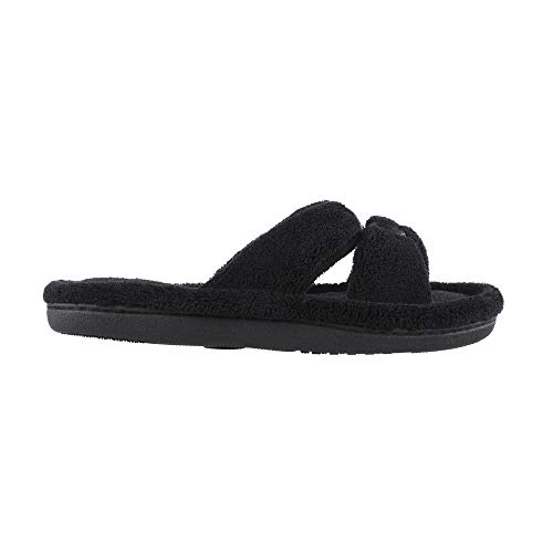 Image of isotoner Women's Signature X-Slide Slipper, Satin Trim with Memory Foam