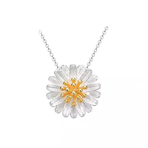 Bijoux d'anniversaire Collier Marguerite en Argent Idée Cadeau Femme