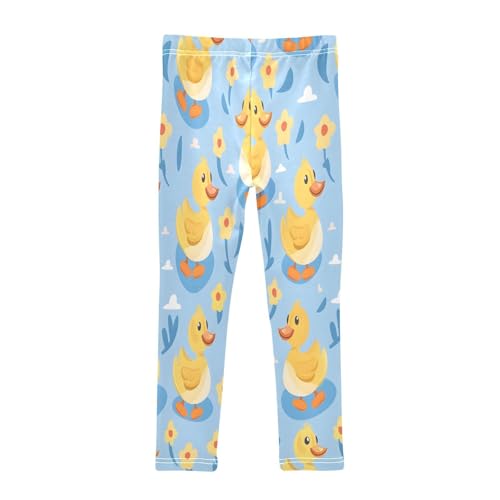 Toddler Girls Leggings Printed Yoga Pants Leggings Yellow Duck Floral for Kids2