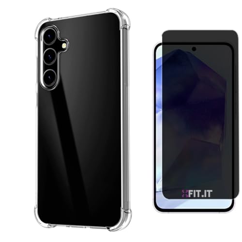 Kit Capa Anti Quedas para Galaxy A55 5G + Película 5D Ceramica Privacidade Antispy