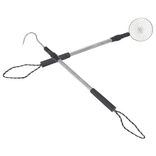 ORFOFE Outdoor Sand Filter Sifter with Telescopic Aluminum Rod and Large Galvanized Iron Scoop Shovel for Beach Shell Collecting Rock Hunting and Sand Screening Tools