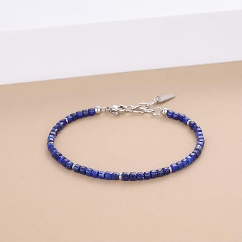 GAVU Beaded Bracelet for Women, Square Gemstone Crystal Bracelet for Women 3mm4