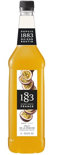 1883 Maison Routin Premium Passion Fruit Syrup for Passion Fruit Martinis Cocktails Mocktails Smoothies and Iced Coffee Vegan-Friendly - 1L PET Bottle