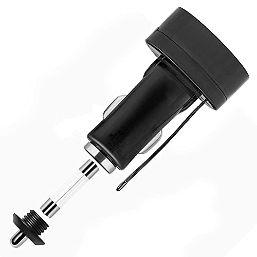 2 in1 Auto Zigarettenanzünder Steckdose Voltmeter Autothermometer Multi-Funktion KFZ Ladegerät Batterie Voltmeter Thermometer Detektor mit USB Anschluss für 12V/24V PKW LKW