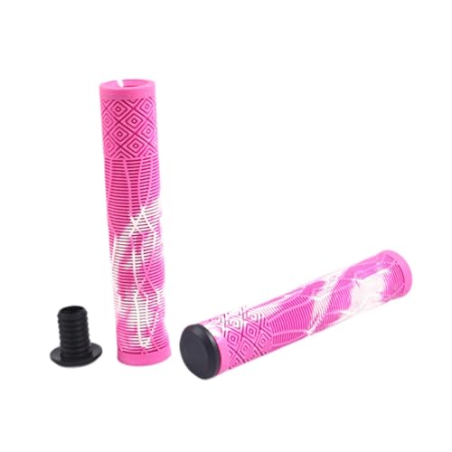 STARTIST 2 個入り 自転車ハンドルバーグリップ 交換用 滑り止め 直径22mm 人間工学に基づいた自転車ハンドルグリップ マウンテンロードバイク用, ピンクと白