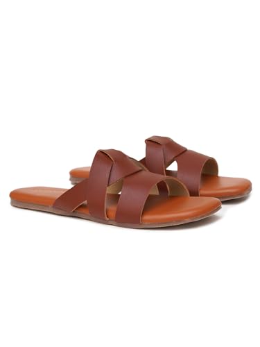 Image of Women's Tread Flat Sandals Lightweight & Flexible Comfortable Design Anti-Skid Sole Versatile Style For Girls /Ladies