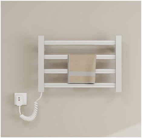 Smart Heated Towel Rack - 80W Wall Mounted Radiator, 4-Bar Electric Towel Warmer, Bathroom Heating Rack with 55°C Constant Temperature, Safe & Efficient Drying Solution
