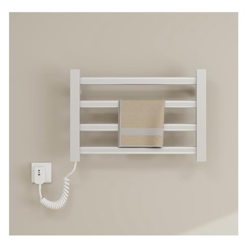 Toallero eléctrico de pared de 80W con 4 barras de temperatura constante de 55°C para baño