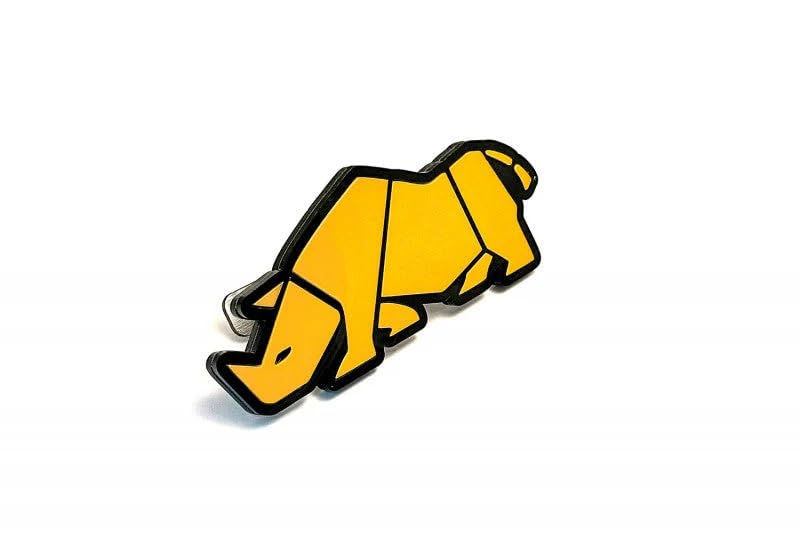 Image of VRT 3D Chrome Emblem Automotive Car, Bike Badges Logo Self Adhesive Sticker (Rhino, Gold)