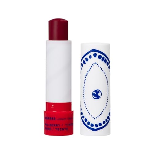 KORRES pflegender Lip Balm Mulberry getönt mauve, Lippenpflege mit Johanniskrautöl, vegan & dermatologisch getestet, 4,5 g