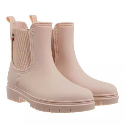Tommy Hilfiger Damen Gummistiefel Matt Ankle Rainboot Halbhoch, Beige...