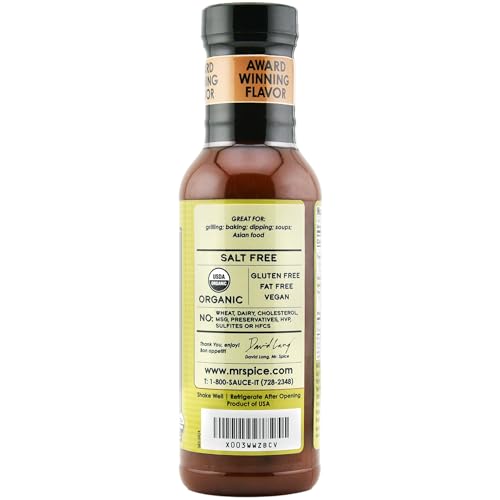 Mr. Spice Organic Sweet and Sour Sauce, Salt Free Sweet & Sour Dipping Sauce (5 mg/serving), Gluten Free, Low Sodium Sauces for Marinade and Wok, No Salt Award-Winning Flavor, 13.5 Ounce (Pack of 3)