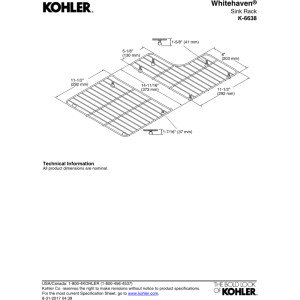 Amazon.com: KOHLER K-6638-ST Whitehaven Sink Racks for 30-Inch