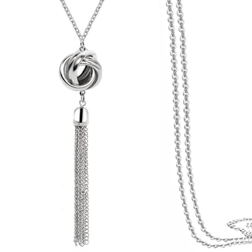 Collier long à pampilles en Y pour femme chaîne de pull élégante