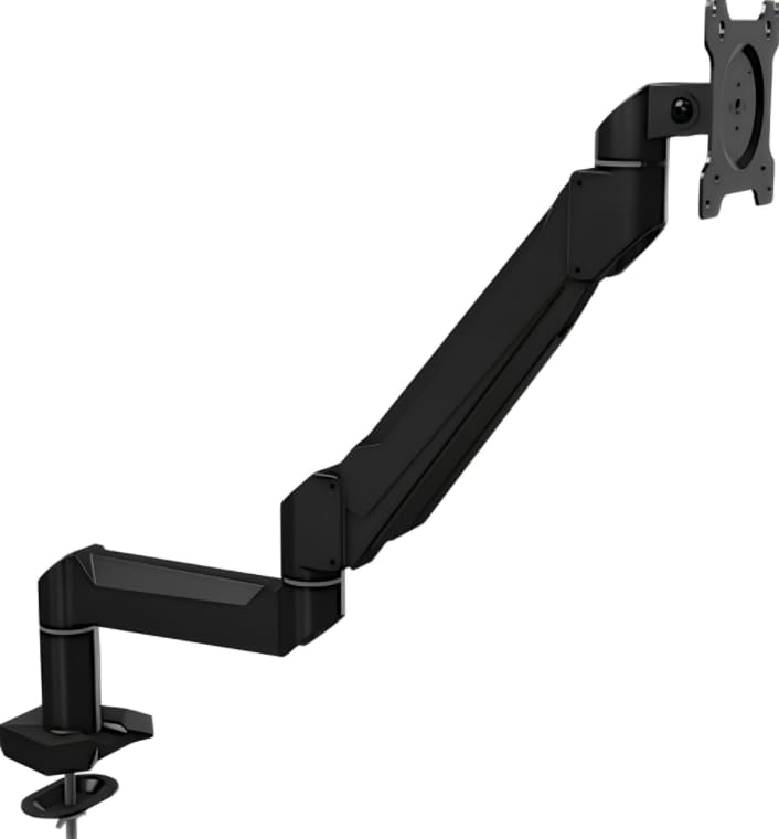 Crimson AV DSA12K Dual-Link Desktop Monitor Arm, Extended Reach, Full Motion, 10-32" Displays, 30 lb Capacity, VESA up to 100x100, Desk Clamp, Bolt-Down, Through-Hole Pole Mount