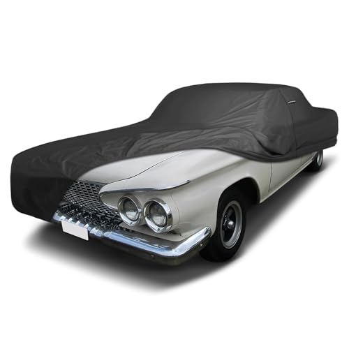 Image of iCarCover Premium Custom Car Cover for 1960-1961 Plymouth Belvedere 2-Door, 4-Door Waterproof All Weather Rain Snow UV Sun Protector Custom Fit Full Exterior Indoor Outdoor Protection Cover (Black)