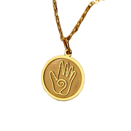 Collier main guérisseuse 24 mm : un bijou totem unisexe en argent plaqué or pour s'affirmer