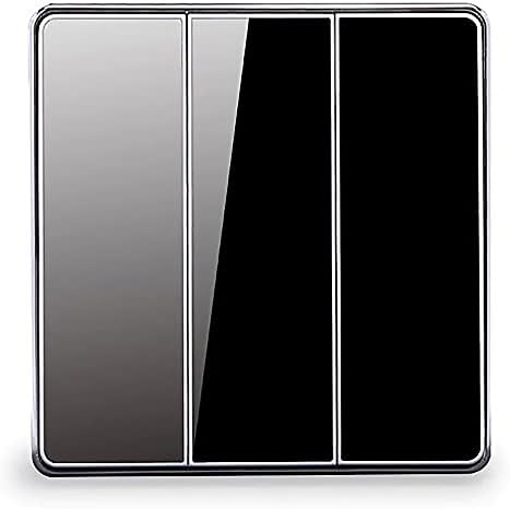 1/2/3/4 gang 2 way Grey Acrylic glass On/Off Switch 16A Large panel Standard Rocker Light Switch (3 gang 2 way)
