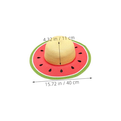 VOSAREA Sun Watermelon Wide Brim Straw Hat for Women and Girls Lightweight Travel Cap Fruit Design for Outdoor Activities and2