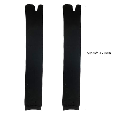 SUNTRADE 2 Pairs Split Toe Tabi Socks, Casual Sandal Split Long Socks for Men Women (Black+White)