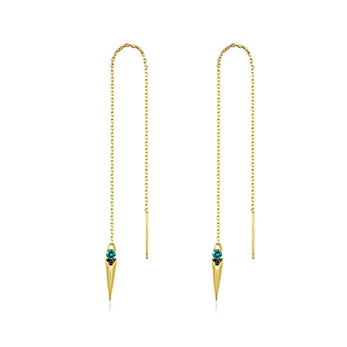 Cadeaux bijoux fins boucles d'oreilles argent 925 pompon vert émeraude