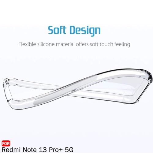 Image of TheGiftKart Crystal Clear Back Cover Case for Mi Redmi Note 13 Pro Plus 5G | Shockproof Soft TPU Case | Cushioned Edges for Ultimate Protection Back Cover Case (TPU, Transparent)