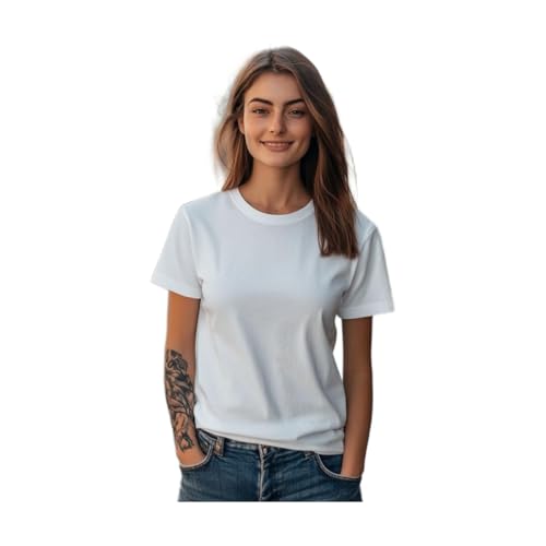 Camiseta Básica Feminina Lisa 100% Algodão Premium Confort-Branco-GG