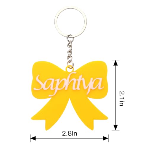 Bnesi Personalized Multicolor Bow Key Ring for Girls Customized Name Keychain Custom Name Keychain Personalized Key Chains with Names Personalized Key Chain for Her2
