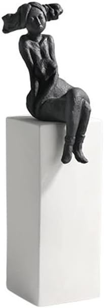 Escultura de estatua de feng shui chino estilo moderno creativo sentado figura escultura decoración sala de estar hogar hotel decoración arte