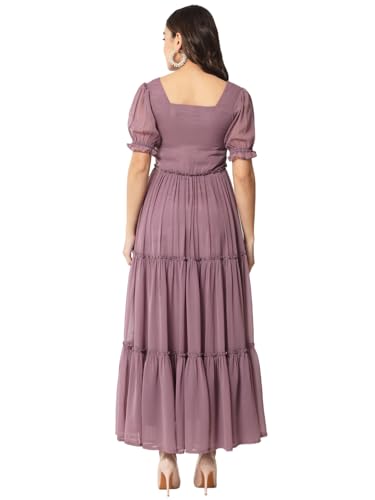 Image of ALL WAYS YOU Women's Casual Tie-Dye Half Sleeve Poly Georgette Ankle Length Dress for Women (A2107DRPR412)