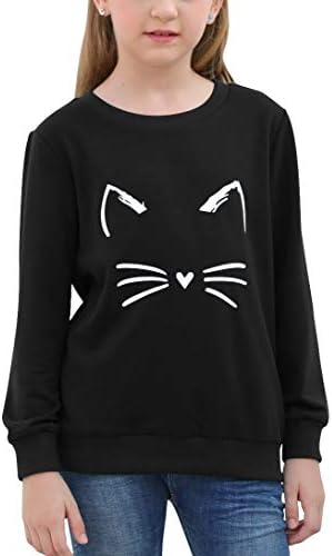 GORLYA Girl’s Pullover Tops Cute Cartoon Graphic Print Sweatshirt Clothes for 4-14 Years Kids